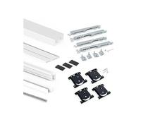 Emuca - Système coulissant blanc pour armoires à 2 portes avec roulement inférieur et fermeture amortie Wave Blanc G
