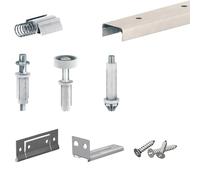 Système coulissant pliant SLID'UP 200 pour porte de placard 2 panneaux - rail 756 mm - 14 kg