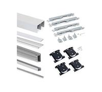 - Système coulissant pour armoires à 2 portes avec roulement inférieur avec profils Sharp