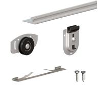 Système coulissant SLID'UP 130 pour 2 portes de placard - rail 1,5 m - 70 kg Argent