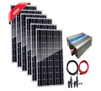 Système D’Attache De Réseau De Panneau Solaire 400w : Panneau Solaire 4pcs 100 Watts avec Onduleur De Connexion De Réseau 1000w AC 220v / 230v pour La Maison, 600w