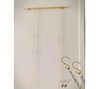 Système d'accrochage de Tableaux avec Tringle dorée - Lot de 2 Crochets et chaîne en Laiton Antique, Support d'exposition de 150 cm pour Tableaux encadrés et décoration de galerie, idéal pou