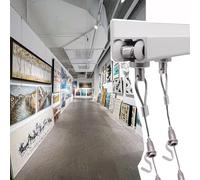 Système d'accrochage élégant pour Tableaux - Kit de Rail Invisible avec câble de 1,5 m, Rail de 107 cm, câble métallique, Crochets et Accessoires de Fixation pour l'exposition d'œuvres d'art
