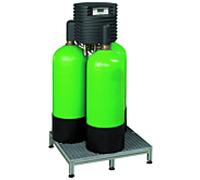 Système d'adoucissement triple Grünbeck Delta-p 185135 2", monté sur plateforme