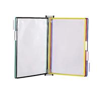 Système d'affichage mural, avec 5 pochettes au format papier A4, organiseur de fichiers for bureau, présentoir catalogue en PVC et métal, facile à installer