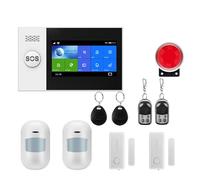 Système D'alarme Anti-cambriolage Domestique GSM, Caméra IP, Capteur De Mouvement PIR, Capteur De Porte, Kit D'alarme De Sécurité, Contrôle Par Application Pour villa, entrepôt(W4B2)