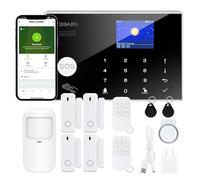 Système d'Alarme avec Alerte par Application Mobile, Système d'Alarme de Sécurité Domestique WiFi à Installer Soi-Même, Kit de 12 Pièces Compatible avec Alexa Google Maison,Sécurité des Enfants âgées