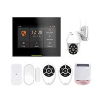 Système d'alarme de cambrioleur WiFi sans Fil Intelligent avec Siren Solar Sensibiliser la Fonction vocale à Double Sens Dix Langues(Ost-H501-Set-R)