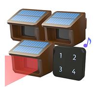 Système d'alarme de chaussée - Alarme solaire sans fil de route de large portée de 800 m Capteur et détecteur de mouvement - Système d'alerte de sécurité - 1 récepteur et 3 capteurs