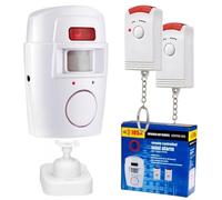 Système d'alarme de détection de mouvement sans fil pour la sécurité de la maison, fonctionnement à piles pour l'intérieur et l'extérieur, avec 2 télécommandes, idéal pour protéger la maison, le