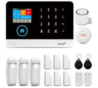 Système d'alarme de sécurité à Domicile, 15pcs WiFi+4G GSM Système d'alarme antivol avec Application téléphonique, 120 BB sirène d'alarme, Compatible pour la Maison et Les Appartements.