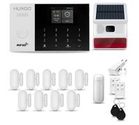 HUXGO® HXA005 Alarme Maison sans Fil WiFi + GSM 4G avec Sirène exterieure sans Fil | Système d'alarme avec détecteur de Mouvement, 9X capteurs de Porte | Kit sécurité Maison, Appartement, Garage