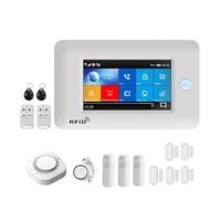 Système D'alarme De Sécurité Anti-cambriolage for Maison Intelligente, Écran Tactile 4G, Tuya, WiFi sans Fil, avec Détecteur Sirène, Capteur Porte Simple Sûr(Set-E)