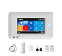 Système D'alarme De Sécurité Anti-cambriolage for Maison Intelligente, Écran Tactile 4G, Tuya, WiFi sans Fil, avec Détecteur Sirène, Capteur Porte SystèMe D'Alarme Complet(Set-B)