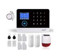 Système D'alarme De Sécurité Anti-cambriolage Intelligent sans Fil WiFi GSM avec Sirène Stroboscopique Extérieure/intérieure Smart Life TUYA APP Télécommande(K)