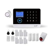 Système D'alarme De Sécurité Anti-cambriolage Intelligent sans Fil WiFi GSM avec Sirène Stroboscopique Extérieure/intérieure Smart Life TUYA APP Télécommande SystèMe D'Alarme Complet(M)