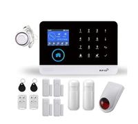 Système D'alarme De Sécurité Anti-cambriolage Intelligent sans Fil WiFi GSM avec Sirène Stroboscopique Extérieure/intérieure Smart Life TUYA APP Télécommande SystèMe D'Alarme Complet(J)