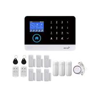 Système D'alarme De Sécurité Anti-cambriolage Intelligent sans Fil WiFi GSM avec Sirène Stroboscopique Extérieure/intérieure Smart Life TUYA APP Télécommande Facile à Installer(E)