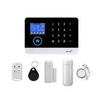 Système D'alarme De Sécurité Anti-cambriolage Intelligent sans Fil WiFi GSM avec Sirène Stroboscopique Extérieure/intérieure Smart Life TUYA APP Télécommande SystèMe D'Alarme Complet(A)