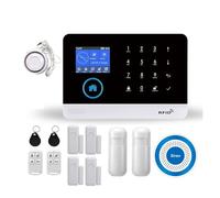 Système D'alarme De Sécurité Anti-cambriolage Intelligent sans Fil WiFi GSM avec Sirène Stroboscopique Extérieure/intérieure Smart Life TUYA APP Télécommande Facile à Installer(I)