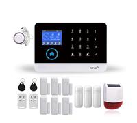 Système D'alarme De Sécurité Anti-cambriolage Intelligent sans Fil WiFi GSM avec Sirène Stroboscopique Extérieure/intérieure Smart Life TUYA APP Télécommande(N)