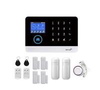 Système D'alarme De Sécurité Anti-cambriolage Intelligent sans Fil WiFi GSM avec Sirène Stroboscopique Extérieure/intérieure Smart Life TUYA APP Télécommande Facile à Installer(D)