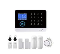 Système D'alarme De Sécurité Anti-cambriolage Intelligent sans Fil WiFi GSM avec Sirène Stroboscopique Extérieure/intérieure Smart Life TUYA APP Télécommande Facile à Installer(C)