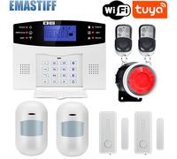 Système d'alarme de sécurité domestique filaire sans fil IOS Android,Tuya,WIFI,101,télécommande d'interphone,cadran automatique,kit de capteur de sirène - Type G2BT2
