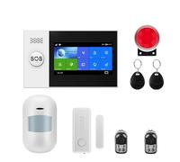 Système d'alarme de sécurité domestique GSM, détecteur de fumée, alarme anti-cambriolage avec capteur de mouvement, for application Tuya, Extensible(W4B10)