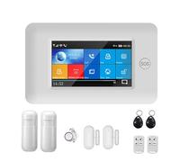 Système D'alarme De Sécurité Domestique Intelligent, WiFi, GSM, sans Fil, Tuya, Écran Entièrement Tactile 4.3 Pouces, Détecteur Mouvement, Capteur Porte SystèMe D'Alarme Complet(C)