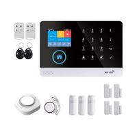 Système D'alarme De Sécurité Domestique sans Fil 4G, Capteur Porte/fenêtre WiFi avec Application Smart Life Tuya Simple Sûr(Set-E)