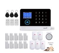 Système D'alarme De Sécurité Domestique sans Fil, Wi-FI, GSM, Anti-cambriolage, TUYA, avec Capteur Mouvement PIR, Compatible Les Animaux Domestiques Simple Sûr(J)