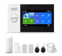 Système d'alarme de sécurité sans Fil avec écran Tactile Complet de 4,3" avec Application téléphonique, capteur de Porte/fenêtre, télécommande, Fonctionne avec Alexa pour la Maison, l'appartement