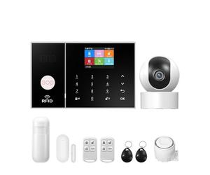 Système D'alarme De Sécurité WiFi for La Maison Et L'entreprise, Travail Contrôle avec Application Tuya Smart Life Multilingue Surveillance à Distance(B)