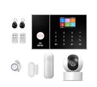 Système D'alarme De Sécurité WiFi for Maison Et Entreprise, Contrôle avec Application Tuya Smart Life, Capteur PIR Fenêtre, Hôte Surveillance à Distance(L)