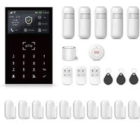 Système d'alarme de sécurité WiFi / GSM 2G sans fil Smart Home avec détecteur de mouvement PIR Capteur de porte et de fenêtre RFlD SOS Tuya Smart Life App Télécommande Prise en charge Alexa (109