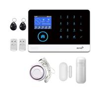 Système D'alarme De Sécurité WiFi TUYA GSM, Télécommande avec Application, Détecteur Et Sirène, Kit sans Fil for Maison Intelligente SystèMe D'Alarme Complet(A)