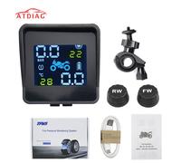 Système D'alarme De Surveillance De La Température Des Pneus De Moto,Charge Solaire Usb,Tpms,Moteur,Surveillance De La Pression Des Pneus,Avec 2 Externes
