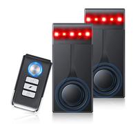 Système d'alarme de voiture 108 dB, capteur de vibrations antivol et alarme à lumière rouge, dispositif antivol de voiture sans fil avec design d'installation magnétique pour voiture, camion (2