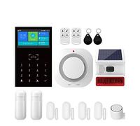 Système d'alarme Domestique Intelligent Tuya Support d'alarme Domestique sans Fil à la Maison avec des alarmes de sécurité d'affichage d'humidité de la température(L)