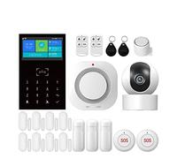 Système d'alarme Domestique Intelligent Tuya Support d'alarme Domestique sans Fil à la Maison avec des alarmes de sécurité d'affichage d'humidité de la température(M)