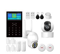 Système d'alarme Domestique Intelligent Tuya Support d'alarme Domestique sans Fil à la Maison avec des alarmes de sécurité d'affichage d'humidité de la température(L)