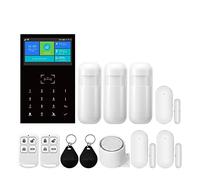 Système d'alarme Domestique Intelligent Tuya Support d'alarme Domestique sans Fil à la Maison avec des alarmes de sécurité d'affichage d'humidité de la température(E)