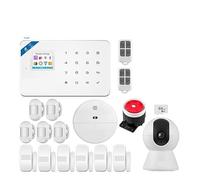 Système D'alarme GSM W181, Kit Domestique Tuya, Détecteur De Mouvement Intelligent, Capteur De Porte, Sirène, Caméra IP,Contrôle d'alarme Complet(KIT 4)