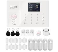 Système d'Alarme Maison, Alarme Détecteurs de Mouvement, Capteurs de Porte/Fenêtre, Boutons SOS,Commande à Distance, Protection Anti-Intrusion pour Maison (24 kit Set)