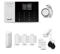 HUXGO® HXA005 Alarme Maison sans Fil WiFi + GSM 4G avec Sirène | Système d'alarme avec détecteur de Mouvement, 3X capteurs de Portes et fenêtres,télécommande |TUYA Intelligent