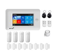 Système d'alarme, PG106 4G 433 MHz sans Fil GPRS écran Tactile Smart Home systèmes d'alarme de sécurité antivol avec sirène détecteur fumée capteur Porte