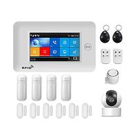 Système d'alarme, PG106 4G 433 MHz sans Fil GPRS écran Tactile Smart Home systèmes d'alarme de sécurité antivol avec sirène détecteur fumée capteur Porte