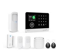 Système d'alarme sans Fil 4G/Wi-FI, kit de 8 pièces de sécurité pour la Maison, capteurs de Porte et fenêtre, alertes app Tuya, Surveillance Professionnelle 24/7, Compatible avec Alexa et Google Home
