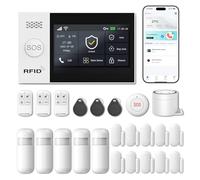 Système d'alarme sans Fil pour la Maison/l'appartement, Compatible WiFi et 4G, avec écran Tactile de 4,3 Pouces. sans Frais mensuels. Compatible avec Alexa.